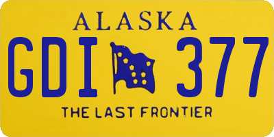 AK license plate GDI377