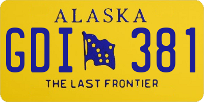AK license plate GDI381