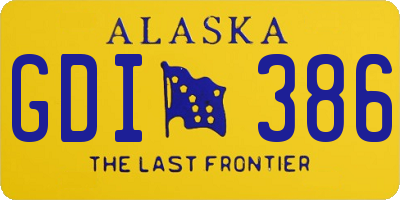 AK license plate GDI386