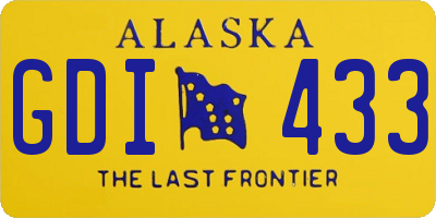 AK license plate GDI433