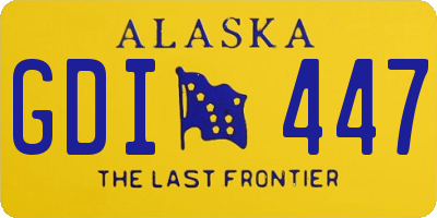 AK license plate GDI447
