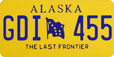 AK license plate GDI455