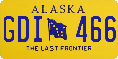 AK license plate GDI466