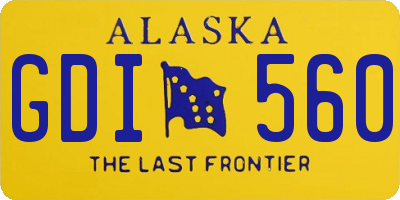 AK license plate GDI560