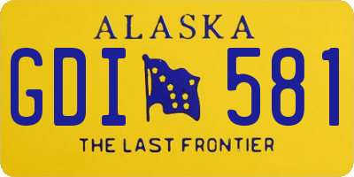 AK license plate GDI581