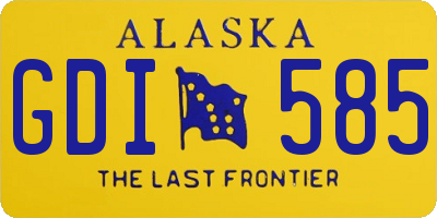 AK license plate GDI585
