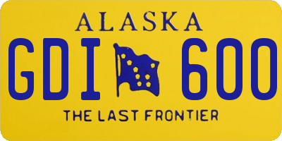 AK license plate GDI600