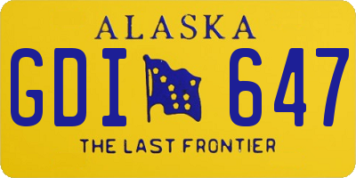 AK license plate GDI647