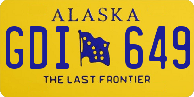 AK license plate GDI649