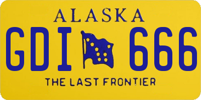 AK license plate GDI666