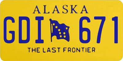 AK license plate GDI671