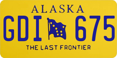 AK license plate GDI675