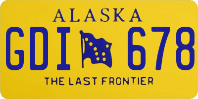 AK license plate GDI678