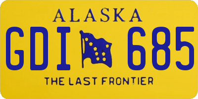 AK license plate GDI685