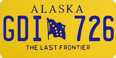 AK license plate GDI726