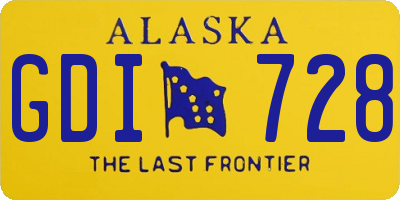 AK license plate GDI728