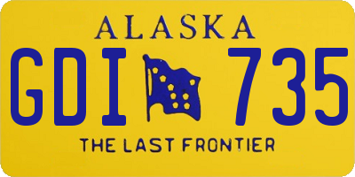 AK license plate GDI735