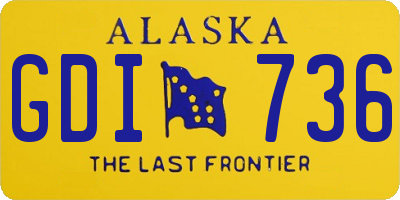 AK license plate GDI736