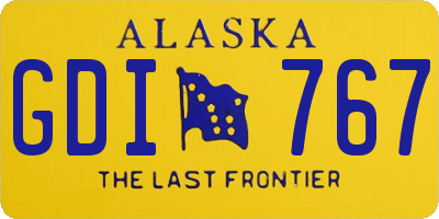 AK license plate GDI767