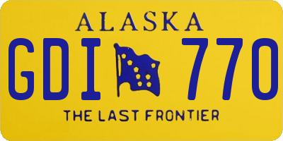 AK license plate GDI770