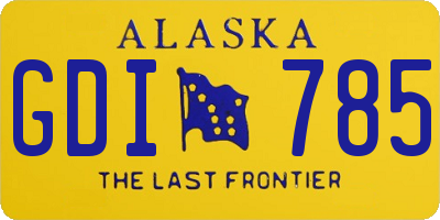 AK license plate GDI785