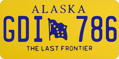 AK license plate GDI786