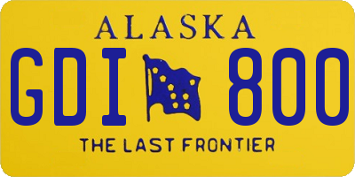 AK license plate GDI800