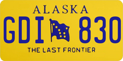 AK license plate GDI830