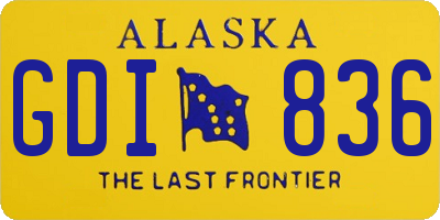 AK license plate GDI836