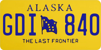AK license plate GDI840