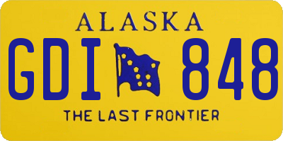 AK license plate GDI848