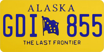 AK license plate GDI855