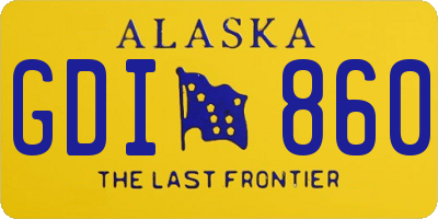 AK license plate GDI860