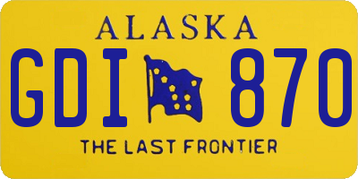 AK license plate GDI870