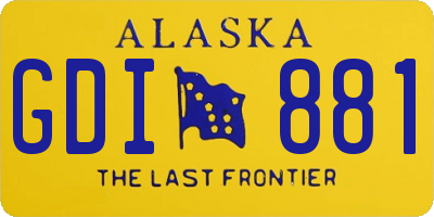 AK license plate GDI881