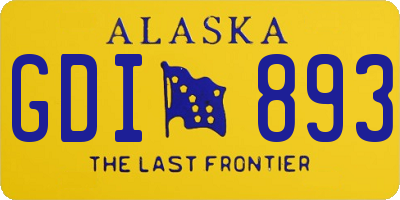 AK license plate GDI893