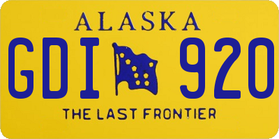 AK license plate GDI920