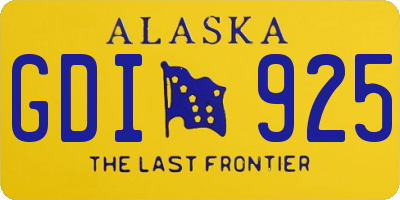AK license plate GDI925