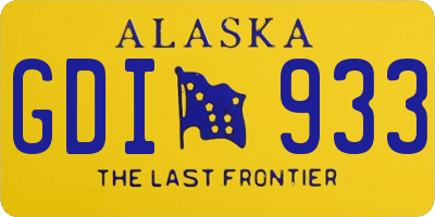 AK license plate GDI933