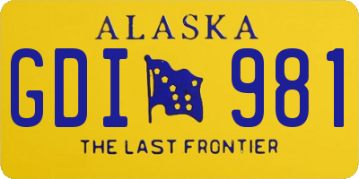 AK license plate GDI981
