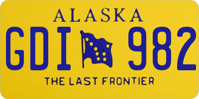 AK license plate GDI982