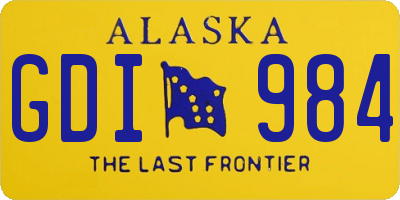 AK license plate GDI984