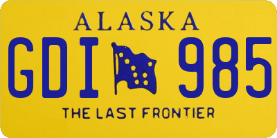 AK license plate GDI985