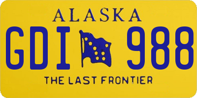 AK license plate GDI988