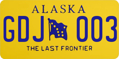 AK license plate GDJ003
