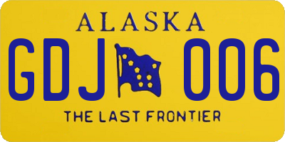 AK license plate GDJ006