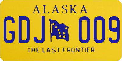 AK license plate GDJ009