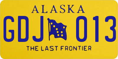 AK license plate GDJ013
