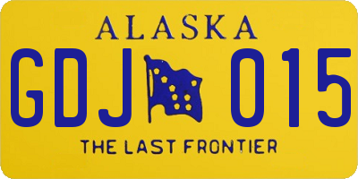 AK license plate GDJ015