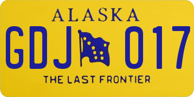 AK license plate GDJ017